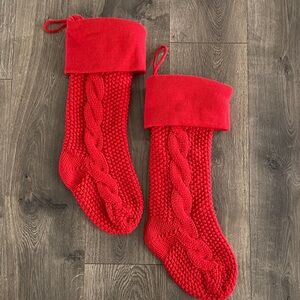 Gigi Seasons Red Knit Christmas Stockings